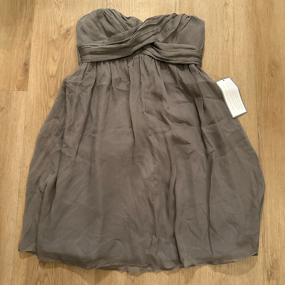 J. Crew Strapless Dress in Elegant Gray